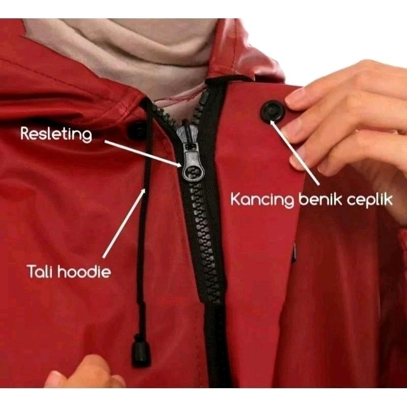 Jas Hujan Original Stelan Baju Celana Pri&Wamita Bahan PVC O,25 BesQualiti moca 3