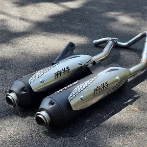 Knalpot Standar Racing MAHJONG WARS Moncong Kenochi inlet 38mm out 45mm Fullsistem Tameng Stainles motor mio sporty vario beat aerox scoopy all matic Motorcycle