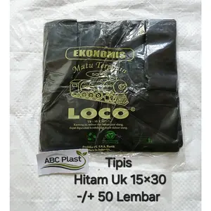 Kantong Plastik Kresek Loco Ekonomis Hitam 15 Isi 50 Lembar