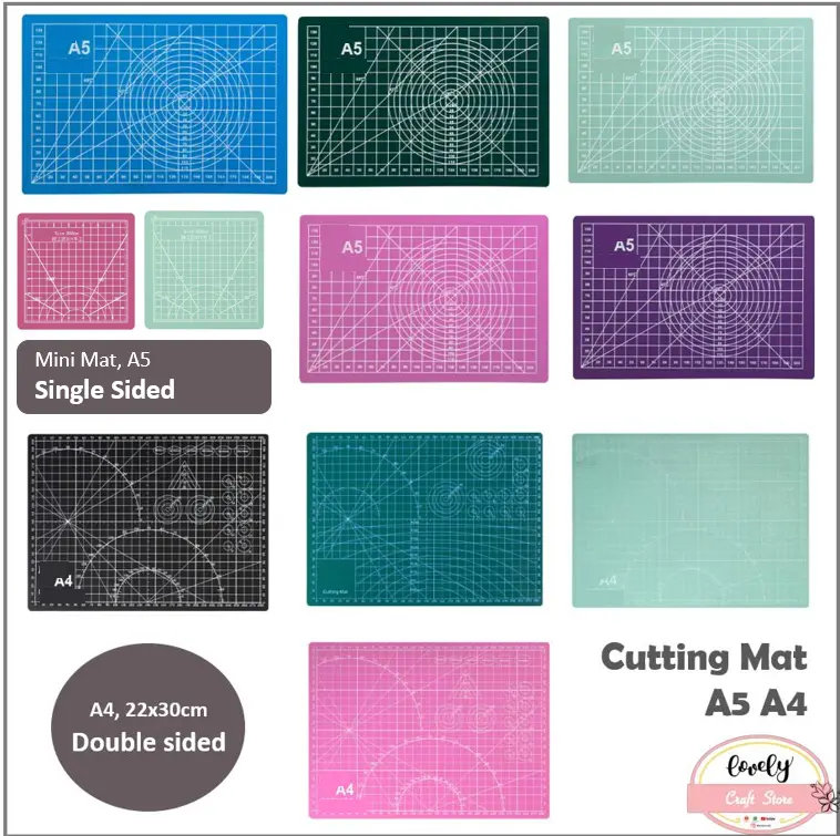 LovelyCraftStore | Cutting Mat Mini 8x8cm or 6x6cm, A5/A4 Self Healing Alas Potong