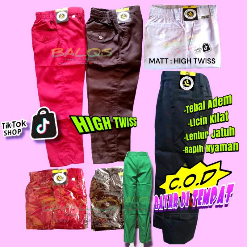 Celana Panjang SD Licin Seragam Sekolah Siswa High Twis Pria Fashion Katun Twiss Cowok 8