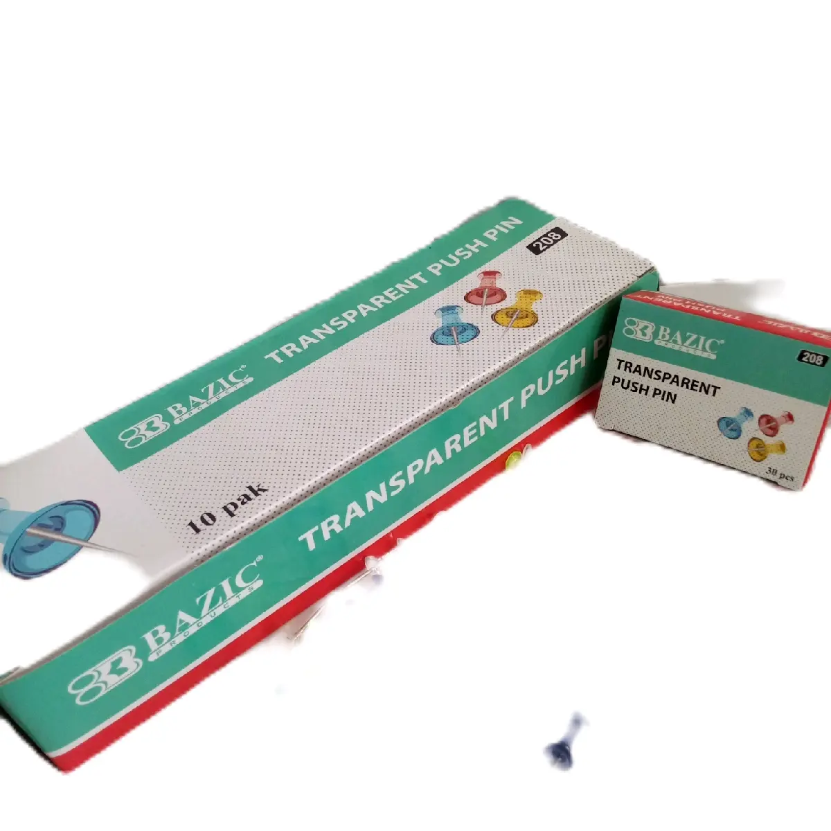 Jarum Paku Warna Transparan 208 Bazic - Isi 30pcs/Paku Styrofoam - Stationery