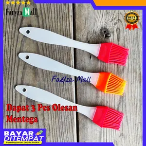 MURAH BANGET !! 3 PCS Kuas Silicone Roti Kue Food / Brush Silikon Cake Barbeque Mentega / Kuas Mentega / Kuas Silicon / Oles Kue Roti / Barbeque BBQ / Silicone Brush / Olesan Telur By FAEYZA MALL
