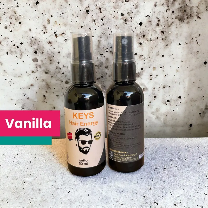 Minyak Rambut Keys Hair Energy / Styling Parfum dan Perawatan Rambut Extract Zaitun, Olive Oil dan Minyak Kemiri 7