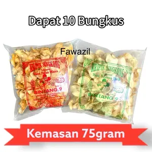 10 Bungkus 75gram Keripik Singkong Asli Madura Kripik Pedas dan bawang Cemilan Manis asin gurih