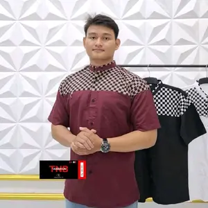 TNB - Atasan Muslim - Baju Koko Lengan Pendek - Catur style - Bahan Vito Signature - Gratis Ongkir