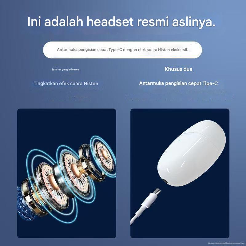 xctopest HT38 Black Myth Wukong AI Earphone TWS 50dB Peredam Kebisingan Aktif, Bluetooth 6.0, Daya Tahan Baterai 47 Jam, Headphone Nirkabel Sejati, IP54