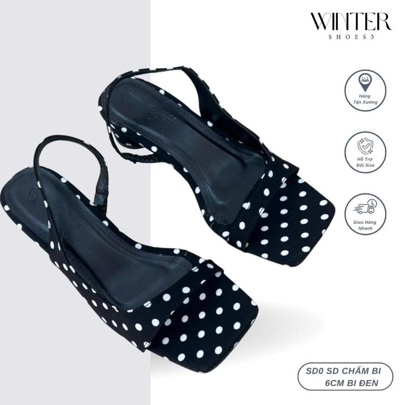  Giày sandal nữ  SD1 Sandan Vuông  cao 5 cm chuẩn size gót trụ tròn xinh xắn thời trang DéP Shoes 