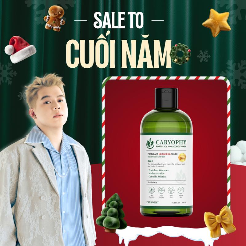 Long Chun x minie cosmetics Nước Cân Bằng Cho Da Dầu Mụn Caryophy Portulaca No Alcohoi Toner 300ml