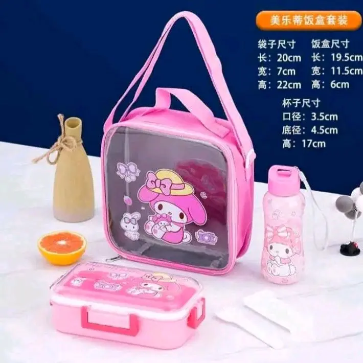 Tempat Makan Set/Lanch Box Set Tas/Tempat Bekel Set/Lanch Box Set Karakter Kitchenware