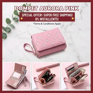 Aurora Dompet Lipat Mini Elegan untuk Uang & Kartu Model Terbaru Stylish & Fungsional Murah Berkualitas