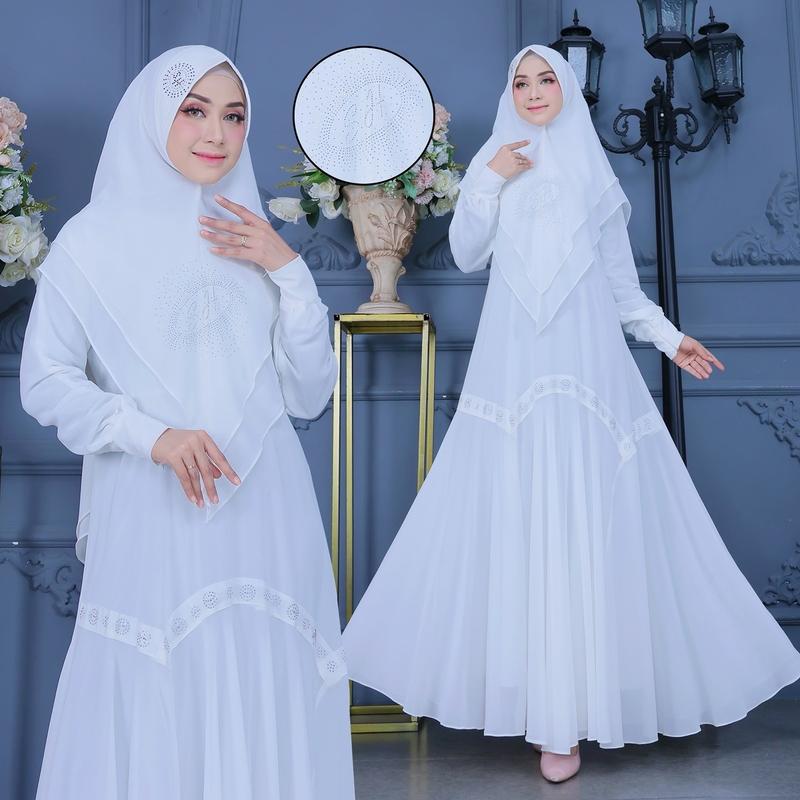 Jasmin syari gamis untuk umroh mewah original Elegant nyaman di pakai bahan adem 1