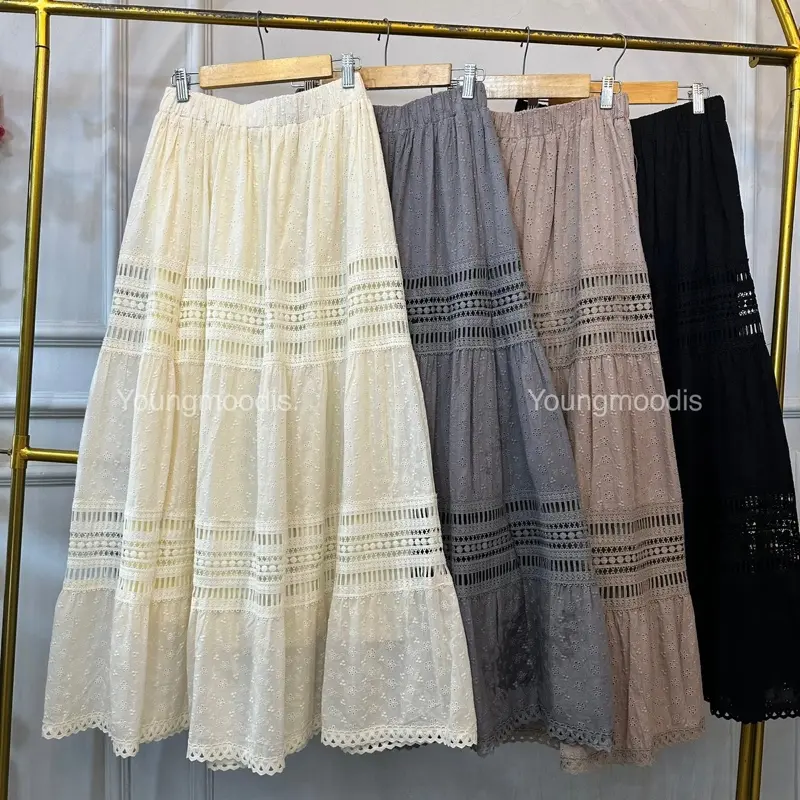 youngmoodis maxi skirt rok panjang katun bordir katbol lace
