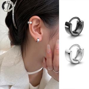 EAR PARTNER-イヤリング、耳ピアス、イヤリング、高級感、黒いスタッドピアス、寝るときはイヤボーンを外さなくていい、リング、イヤバックル（eh-2086）