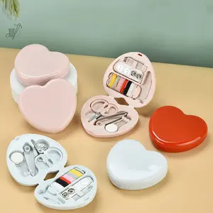 Portable Travel Mini Sewing Kit Buttons Pins Storage Boxes Handmade DIY Sewing Tools Scissor Thimble Needle Threads Box Set - Set 9