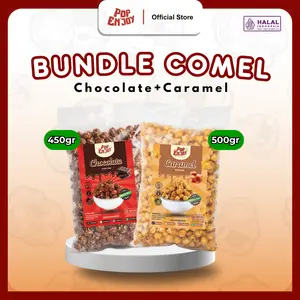 PopENjoy - [COMEL] POPCORN CHOCOLATE + CARAMEL (2pcs)| Snack Camilan Sehat Popcorn Rasa Cokelat Caramel Popkorn Jagung Sehat Premium Makanan Ringan