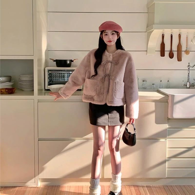 (KÈM MŨ) Áo khoác dạ kiểu nữ AK117 chất lông thỏ có lớp lót form rộng dài tay tiểu thư thu đông Hàn Quốc Kozoda