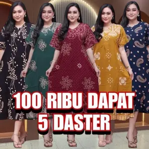 Paket Usaha Daster 100 rb dapat 4 Bahan Rayon Random Motif dan Warna Busui Home Dress Ld 110 Bahan Adem dipakai Kekinian Terbaru Daster Rayon Batik Musim panas Ibu Kancing