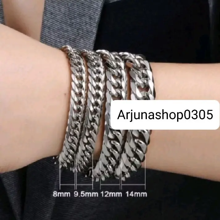 gelang tangan rantai pria/gelang rantai baja anti karat pria kualitas premium