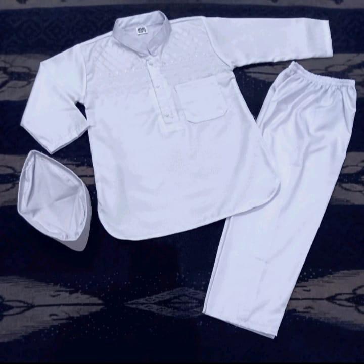 Product Introduction of SETELAN KOKOH ANAK LAKI LAKI baju muslim anak baju manasik Setelan  Celana Panjang Koko Peci Katun 2