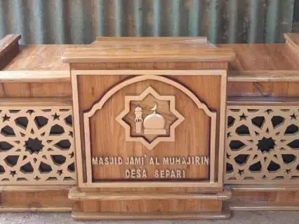mimbar podium majlis lesehan minimalis kayu jati READY STOCK