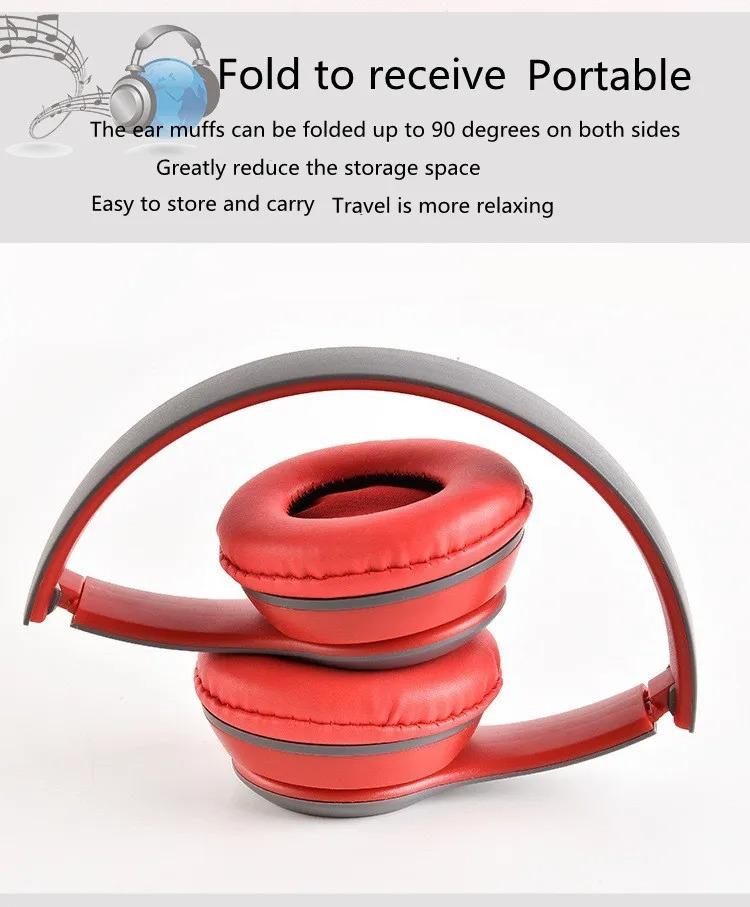 Product Introduction of P47 Bluetooth 5.0 Wireless Headphone Foldable HIFI Stereo Bass Earphone Kid Helmet Gift With Mic USB Adaptor For iPhone Game 24
