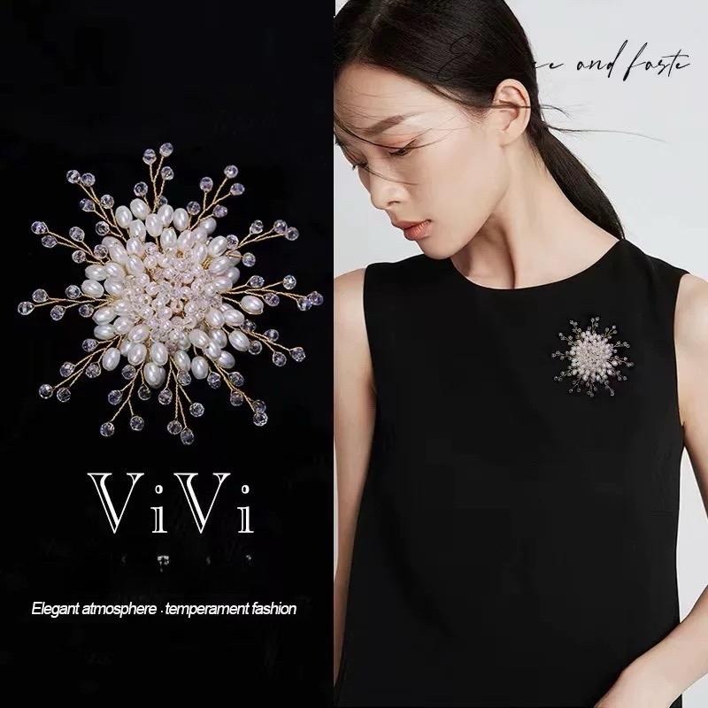 (Bebas beli 2 dapat bonus) B35 Bross hijab mutiara snowflake mewat titanium Korea original 3