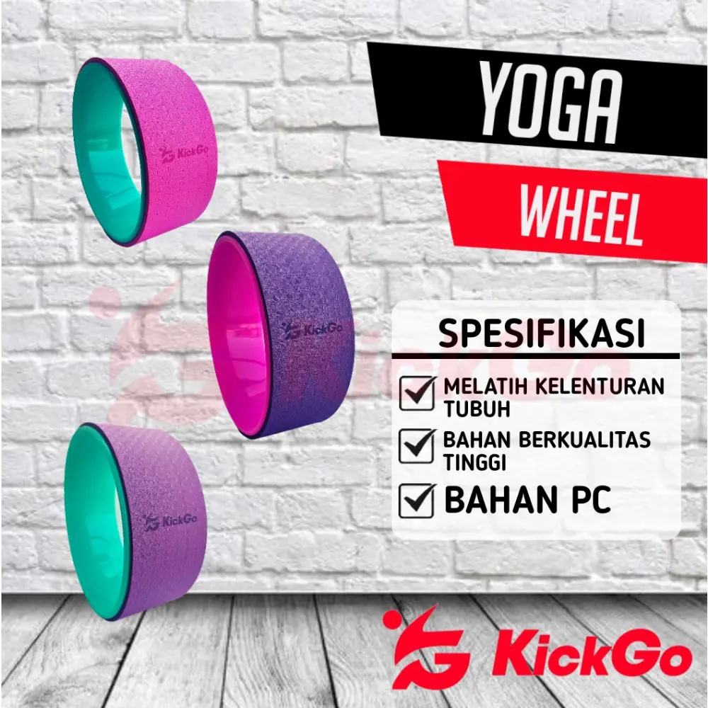 KickGo Roda Yoga Wheel FREE Tas Abs Wheel Alat Bantu Roda Yoga Tulang Rileks Punggung Gym