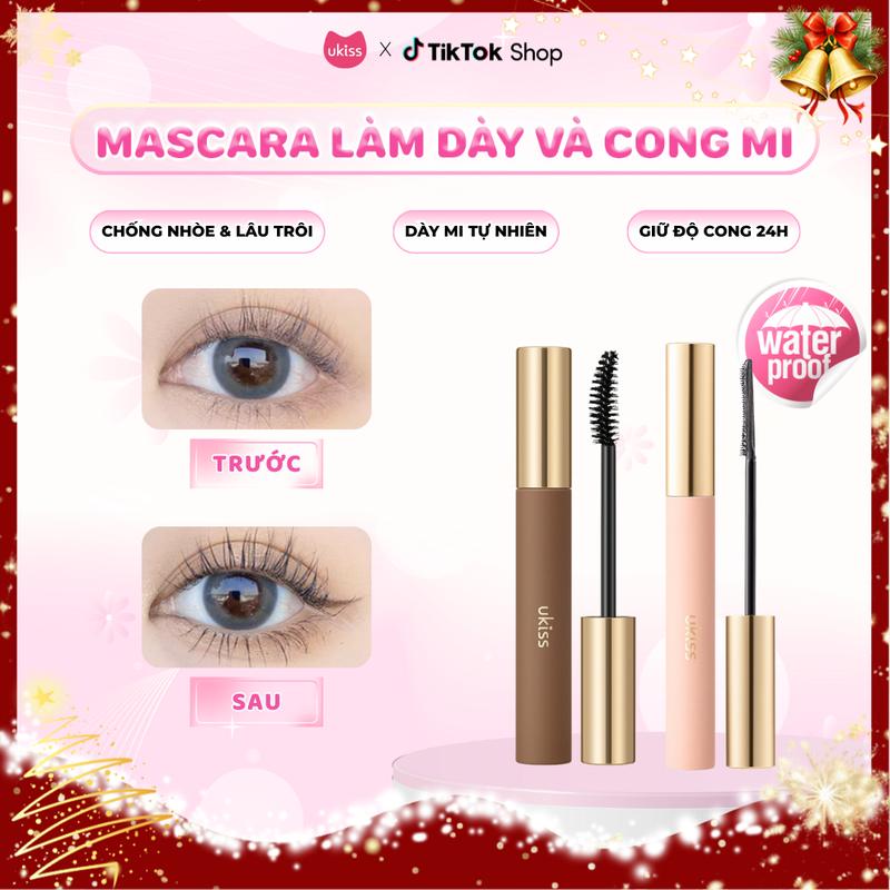 Mascara UKISS Trang Điểm Mắt Làm Cong - Dài Và Dày Mi Không Gây Vón Cục Chống Lem Chống Nước Lâu Trôi 12H 5g