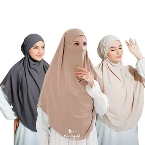 JANNAH Hijab Instan French Khimar Niqab Tali cadar XL Bahan Jersey