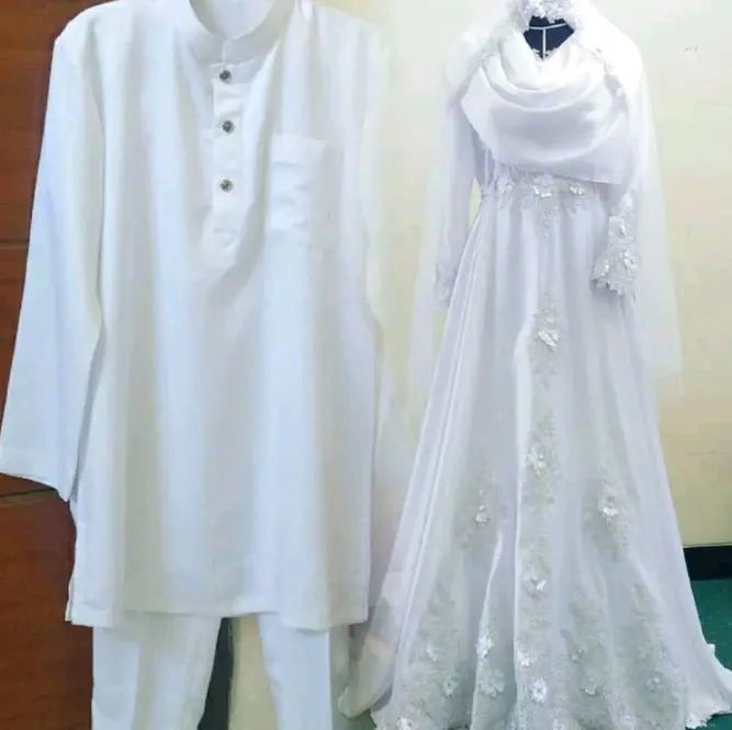 Gaun pengantin perempuan yang adem, nyaman syari, bisa request ukuran