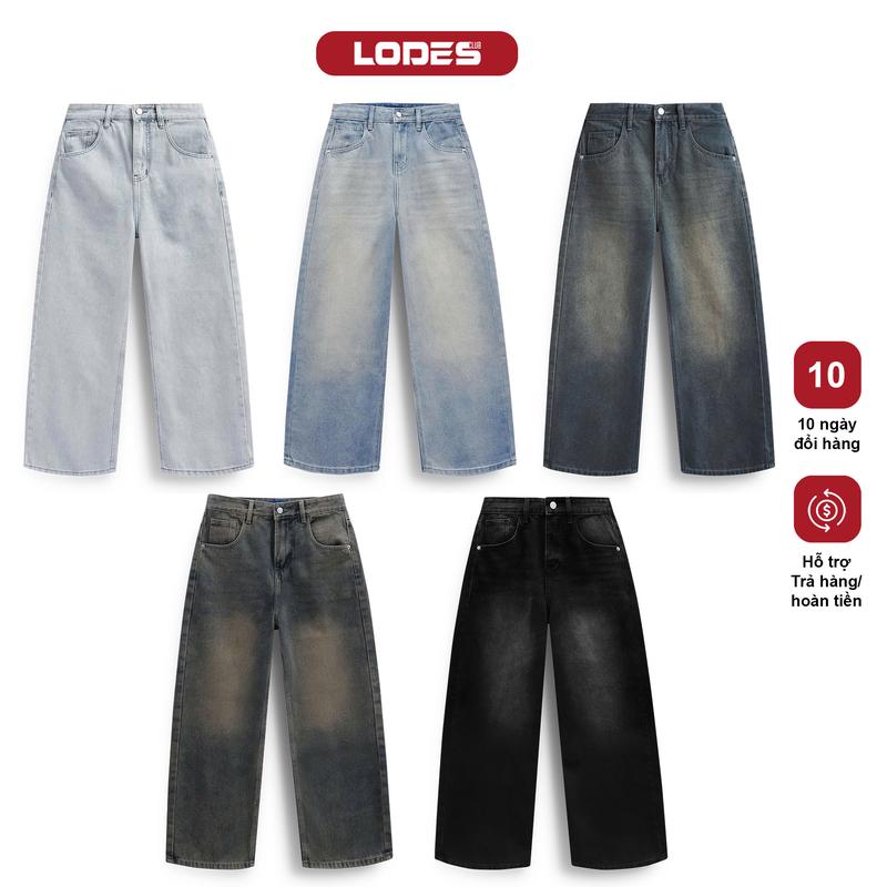 LODES CLUB- BẢN CAO CẤP Quần Jean Ống Rộng LODES CLUB Form Unisex Cho Cả Nam Và Nữ Chất Liệu Denim Cao Cấp,Phong Cách Retrol