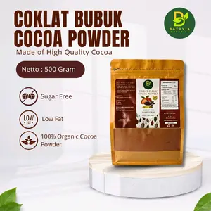 [Free Palm Sugar Gula Aren] Batavia Organica Natural Cocoa Powder Premium 500 gram 100% Cokelat Bubuk Natural Chocolate Powder Baking