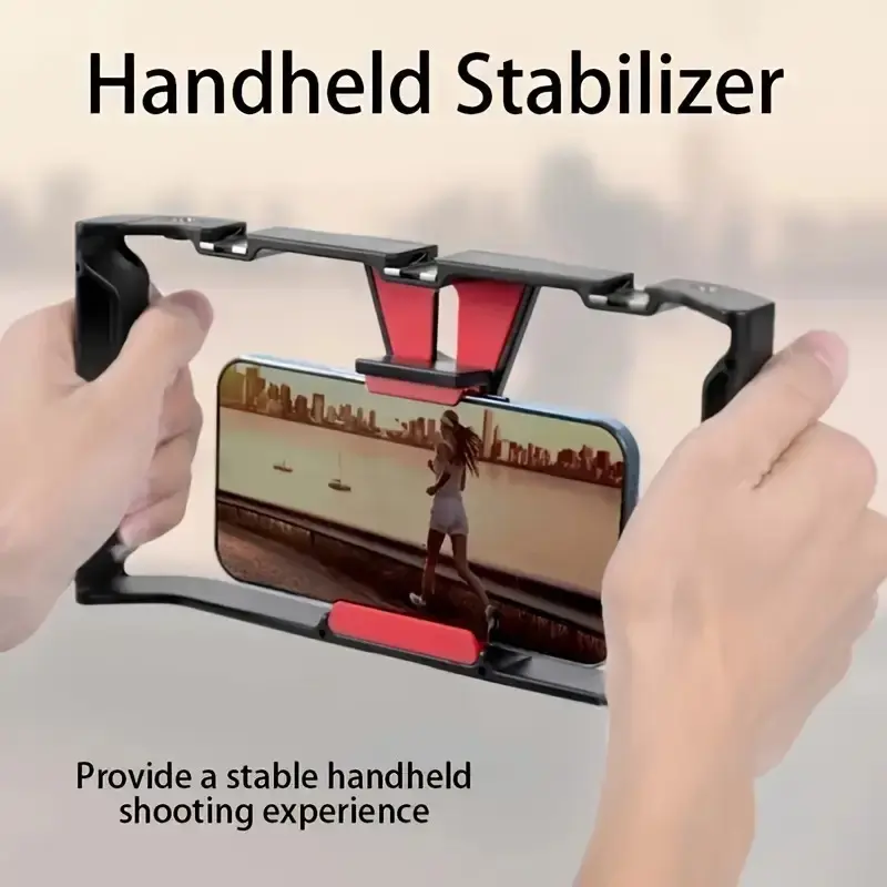 Rotating Handheld Mobile Phone Stabilizer 1pc - Universal Live Streaming Fill Light Stand with Microphone Holder, Three Cold Shoe Expansion Ports and Multiple 1/4 Expansion Ports - Compatible with Most Phones, Hot Shoe Base 5