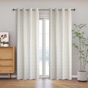 CASA RUYI Cortina De Terciopelo Estampado Blackout 137x230CM Gruesa Cálida Suave Caída Natural para Privacidad y Calor 15015