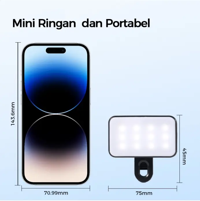 PL4 Lighting Konten 3 Warna Portable LED Light untuk Selfie dan Fotografi Lampu Saku Kecantikan Lampu Jepit Selfie Portable Mini Fill Light Live Streaming Video Call Universal 5