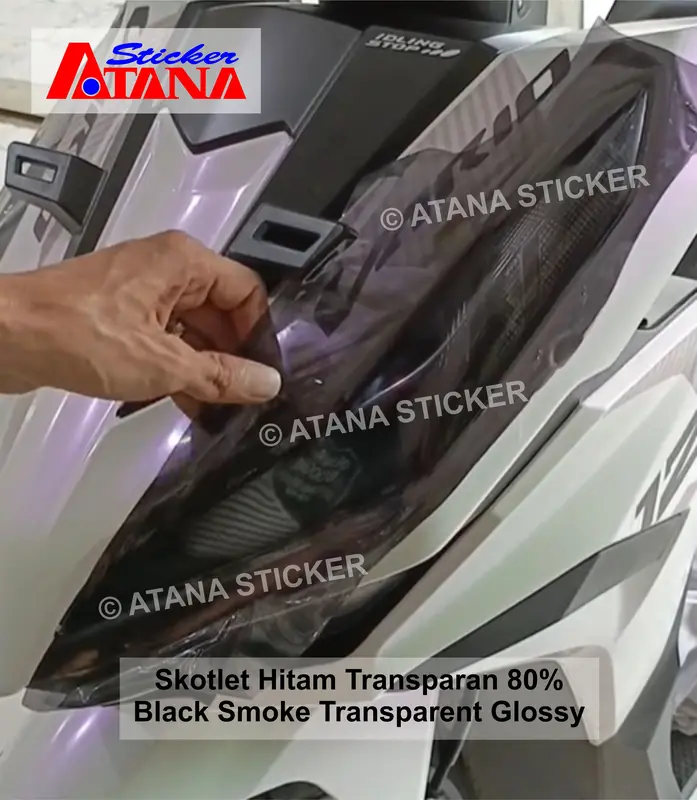 Skotlet Hitam Glossy Doff Transparan Stiker Black Smoke Hybrid Dark Muda Tua Bening Gelap PPF VPF Cutting Sticker Anti Gores Lampu Sein Headlamp Speedometer Kaca Aquarium Antigores Dekorasi Variasi Interior Eksterior Aksesoris Sepeda Listrik Motor Mobil 4