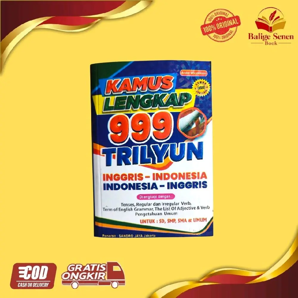 Buku Kamus Lengkap 999 Triliun Indonesia–Inggris | Referensi Kosakata Lengkap