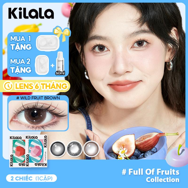 1 cặp Kính áp tròng Kilala lens 6 tháng màu Nâu Xám Hồng DIA 14.2-14.5mm độ cận 0-7 màu sắc nhẹ nhàng thích hợp đeo đi hẹn hò chụp ảnh Thích hợp đi học[Quà tặng miễn phí][Mua 1 cặp tặng 1 khay đựng lens][KHAY LENS*1]