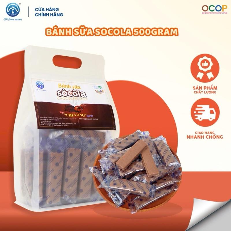 Bánh sữa ba vì sôcôla túi 500g thanh dài vị ngon khó quên Chị Vàng Ăn Vặt Socola Food
