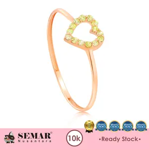Cincin Emas Lovely Kylea Light Green Gold 10K Semar Nusantara
