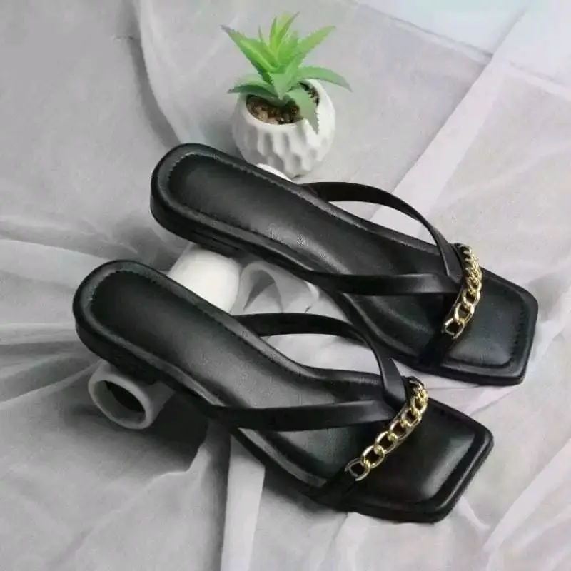 DNF store - Sandal Jepit Wanita Teplek Rantai Elegan Sendal Jepit Kekinian Terbaru Gratis Ongkir selop