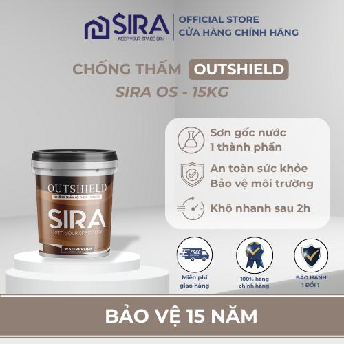 15KG - Sira Chống Thấm Tường Ngoài Trời OS Lộ Thiên - Sơn Acrylic Đa Tính Năng Chống Thấm Hiệu Quả Cho Tường Đứng & Bể Nước - Outshield Waterproof