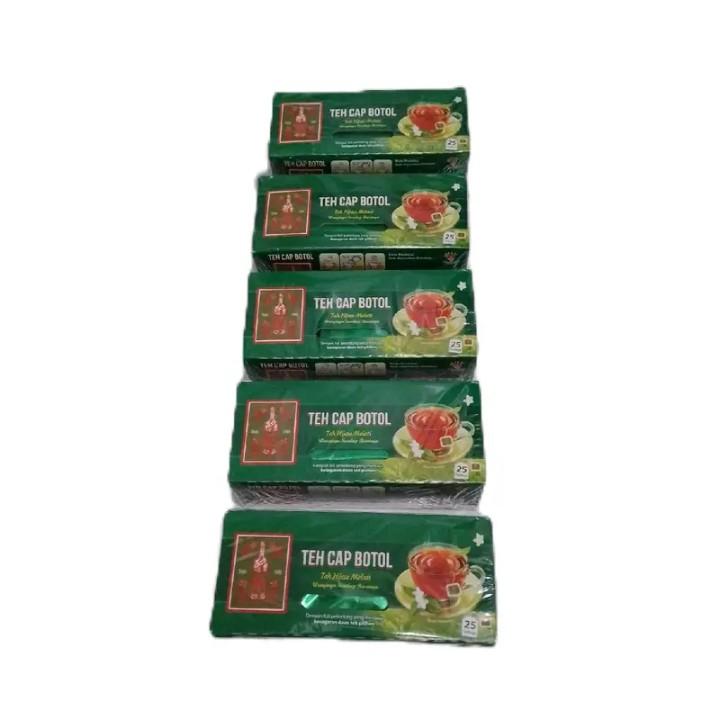 Paket 5 box TEH CAP BOTOL teh celup teh hijau isi 25kantong Melati Tea kitslimy tubruk solo poci ichi tan 0