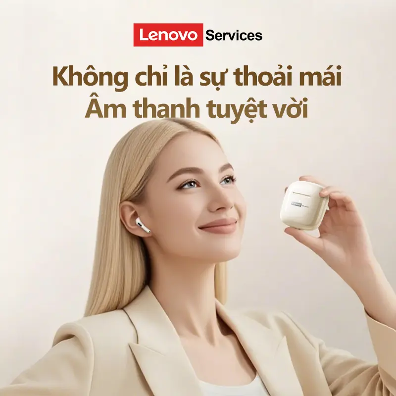 Tai nghe Lenovo LE201 Bluetooth ENC chống ồn, tai nghe thể thao và chơi game với thời lượng pin dài và chất lượng âm thanh độ nét cao | BigBuy360 - bigbuy360.vn