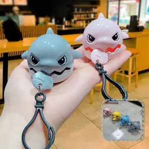 [COD] Hadiah Ramadhan Cute Gantungan Kunci Hiu Gantungan Kunci Lucu Aksesoris Tas Sekolah Hiu Kecil Dengan Tali Tarik Hadiah Untuk Teman Bag Hangers Keychain Merah Hiasan Miniatur