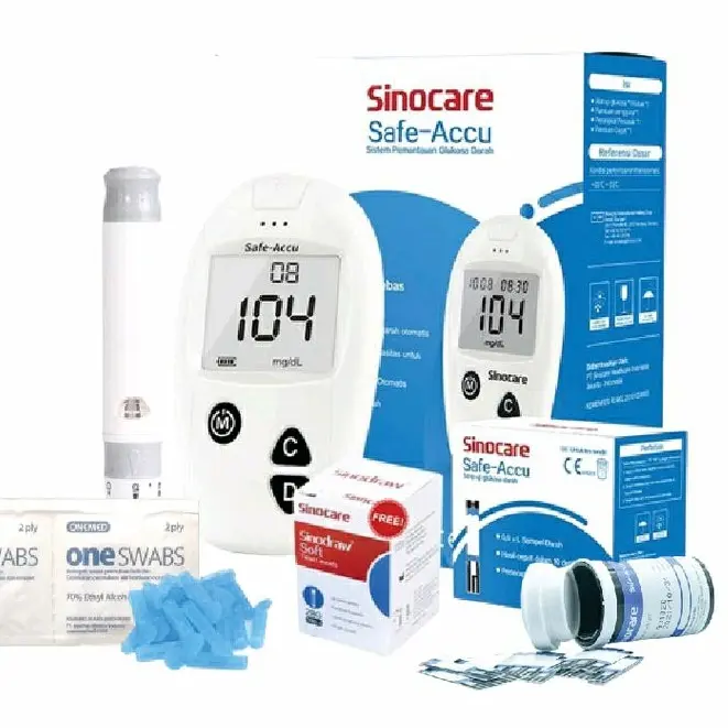 Paket Lengkap Alat Cek Gula Darah Sinocare Safe-Accu Paket 25