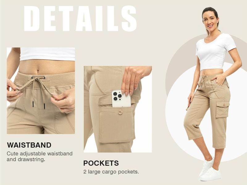 Product Introduction of YSENTO Women's Outdoor Lightweight Cargo Capris Pants Casual Outdoor Trip Loose Shorts 5