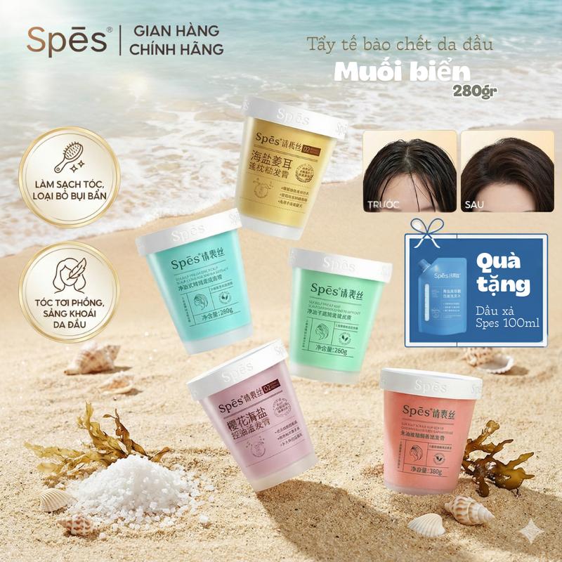  Dầu gội tẩy tế bào chết da đầu Spes tinh chất muối biển thành phần tự nhiên 280g 