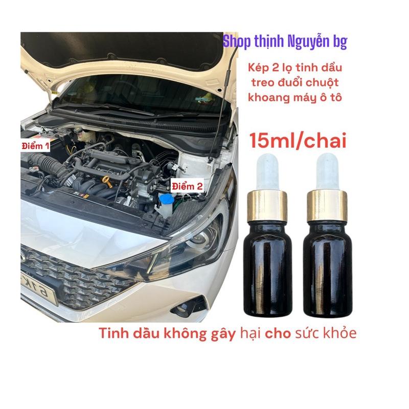 Kép 2 lọ tinh dầu treo đuổi chuột khoang máy ô tô ( 15 Ml/1 lọ )
